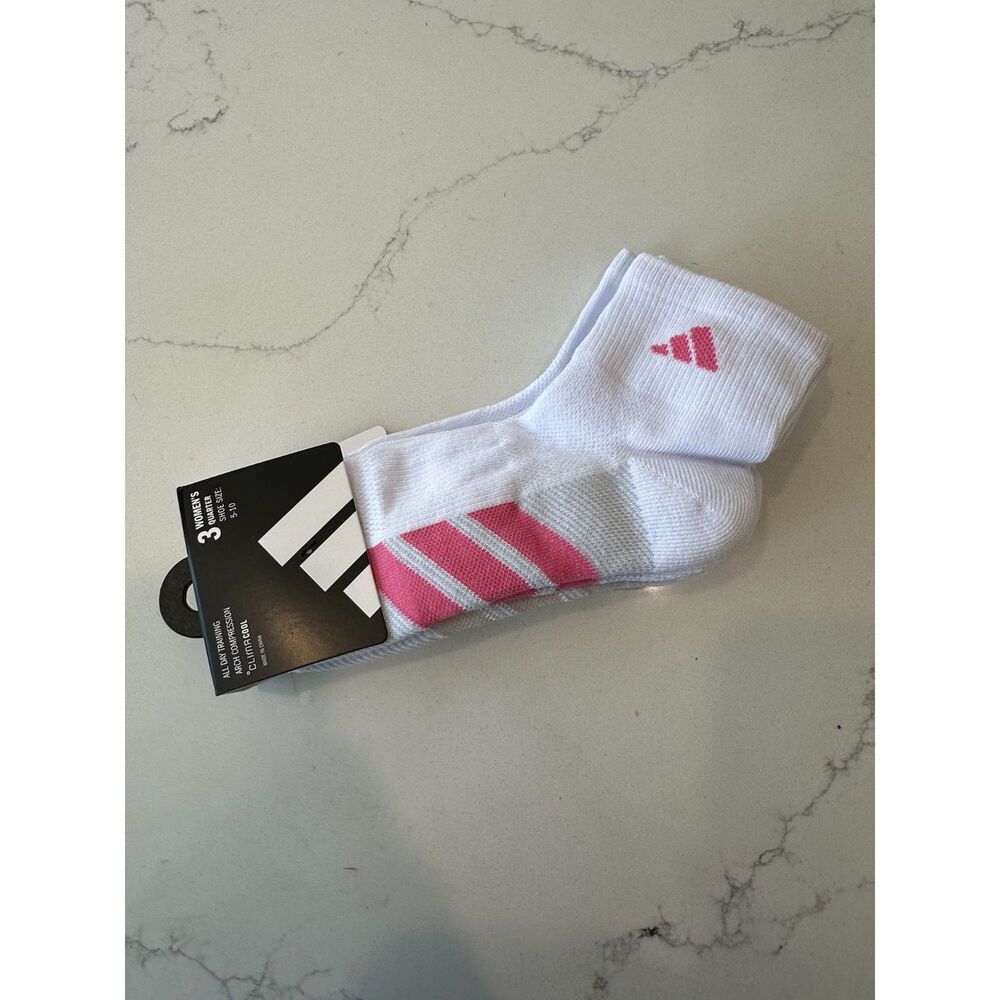 NWT Adidas All Day Training Quarter Socks 3 Pack
